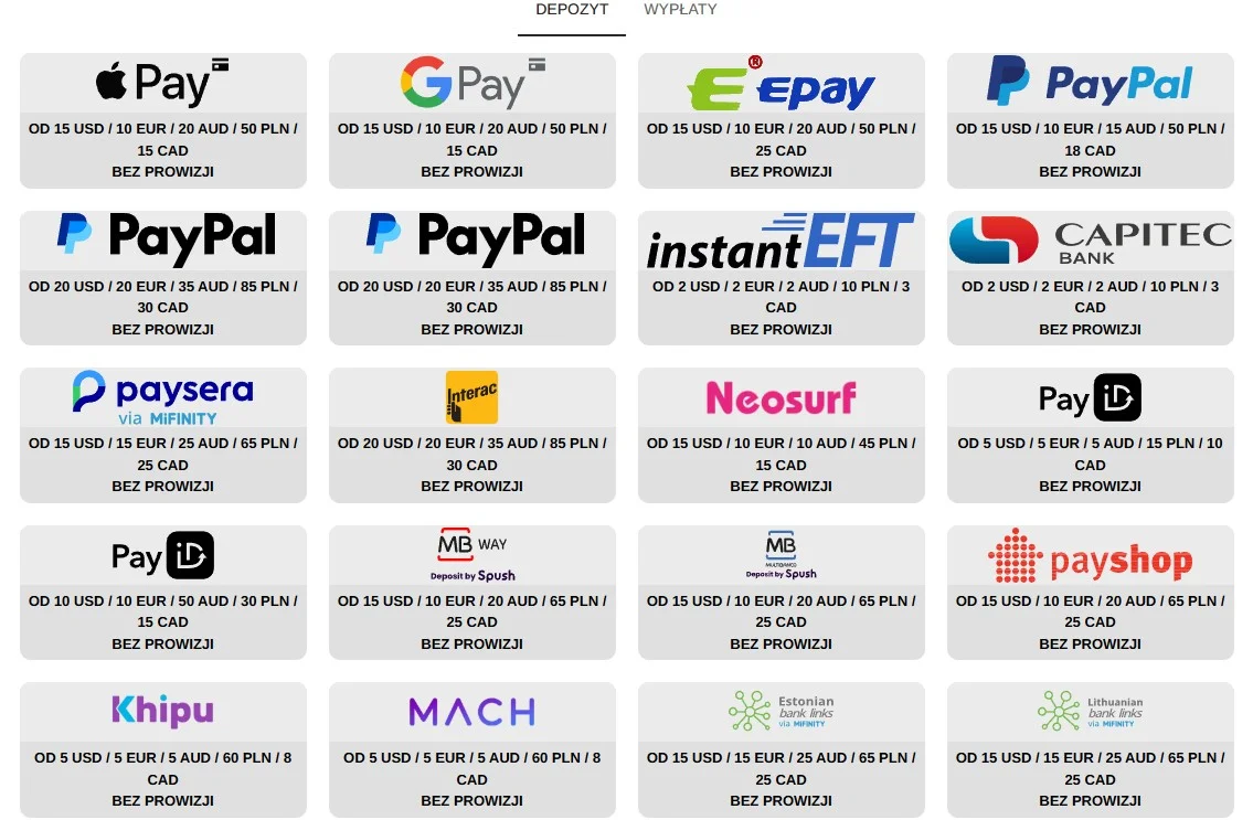 Oficjalna sekcja płatności BeepBeep z progami w PLN